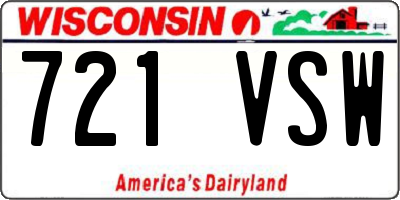 WI license plate 721VSW