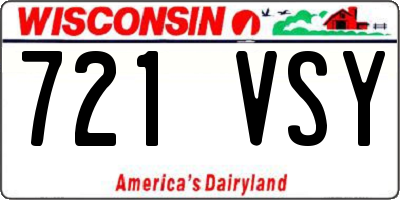 WI license plate 721VSY