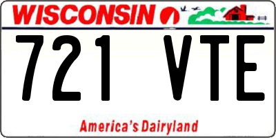 WI license plate 721VTE