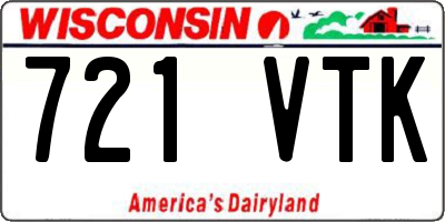 WI license plate 721VTK