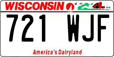 WI license plate 721WJF