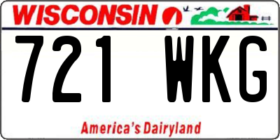 WI license plate 721WKG