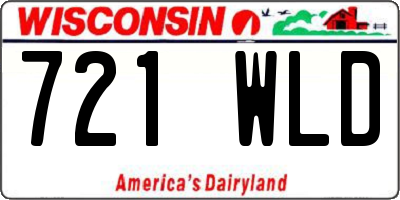 WI license plate 721WLD