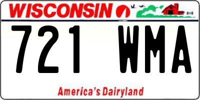 WI license plate 721WMA