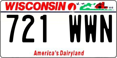 WI license plate 721WWN