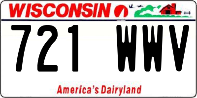 WI license plate 721WWV