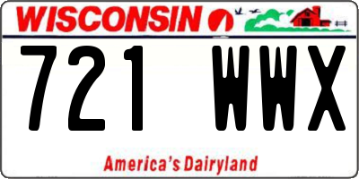 WI license plate 721WWX