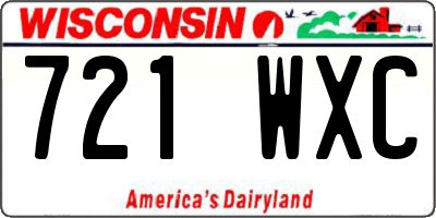 WI license plate 721WXC