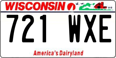 WI license plate 721WXE