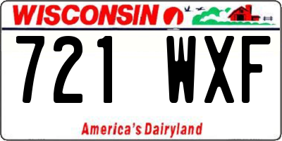 WI license plate 721WXF
