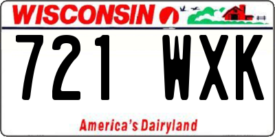 WI license plate 721WXK