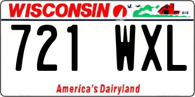 WI license plate 721WXL