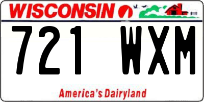 WI license plate 721WXM