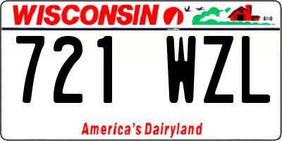WI license plate 721WZL