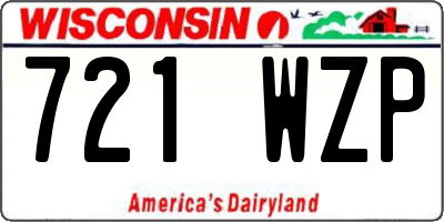 WI license plate 721WZP