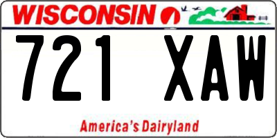 WI license plate 721XAW