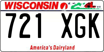 WI license plate 721XGK