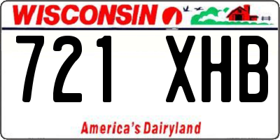 WI license plate 721XHB
