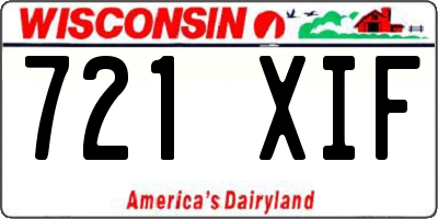 WI license plate 721XIF