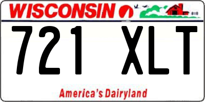 WI license plate 721XLT
