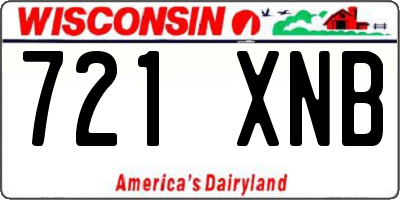 WI license plate 721XNB
