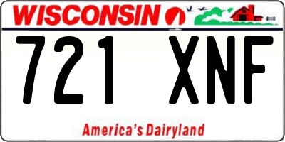 WI license plate 721XNF