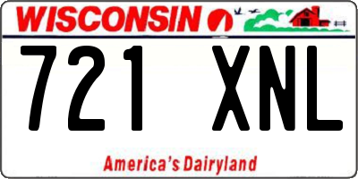WI license plate 721XNL