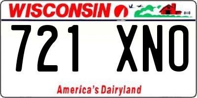 WI license plate 721XNO