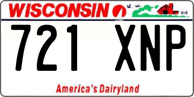 WI license plate 721XNP