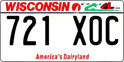 WI license plate 721XOC