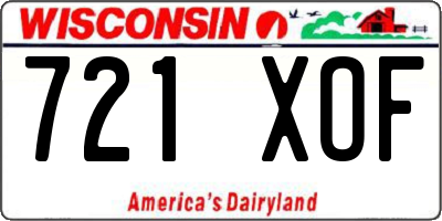 WI license plate 721XOF