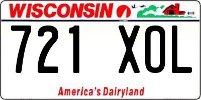 WI license plate 721XOL