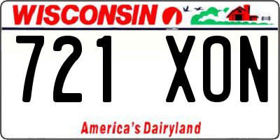 WI license plate 721XON