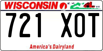 WI license plate 721XOT