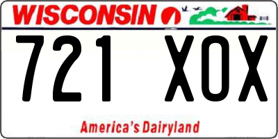 WI license plate 721XOX
