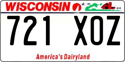WI license plate 721XOZ