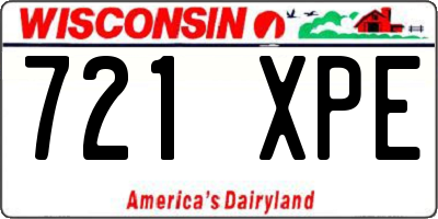 WI license plate 721XPE
