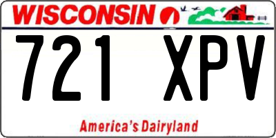 WI license plate 721XPV