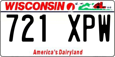 WI license plate 721XPW