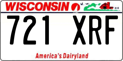 WI license plate 721XRF