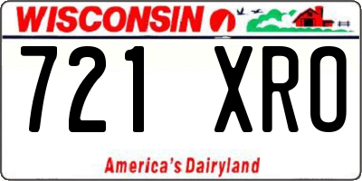 WI license plate 721XRO