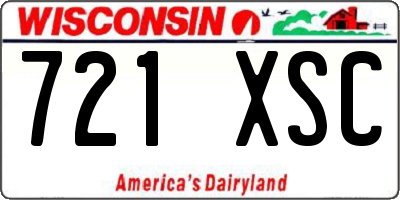 WI license plate 721XSC