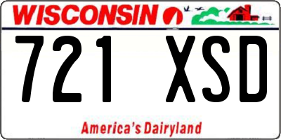 WI license plate 721XSD