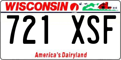 WI license plate 721XSF