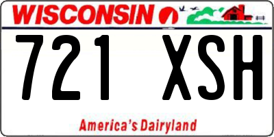 WI license plate 721XSH