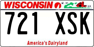 WI license plate 721XSK