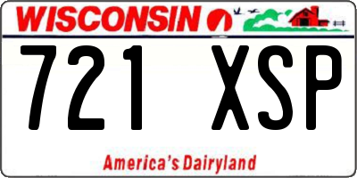 WI license plate 721XSP