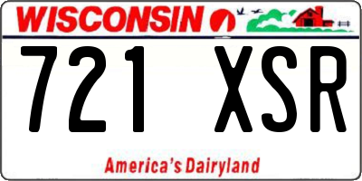 WI license plate 721XSR