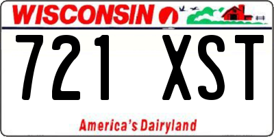 WI license plate 721XST