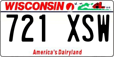 WI license plate 721XSW